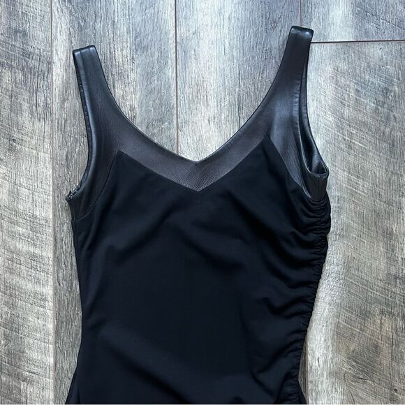 Vintage David Rodriguez Stunning Black Formal Dress Ruched Side Asymmetrical Hem - Picture 8 of 12